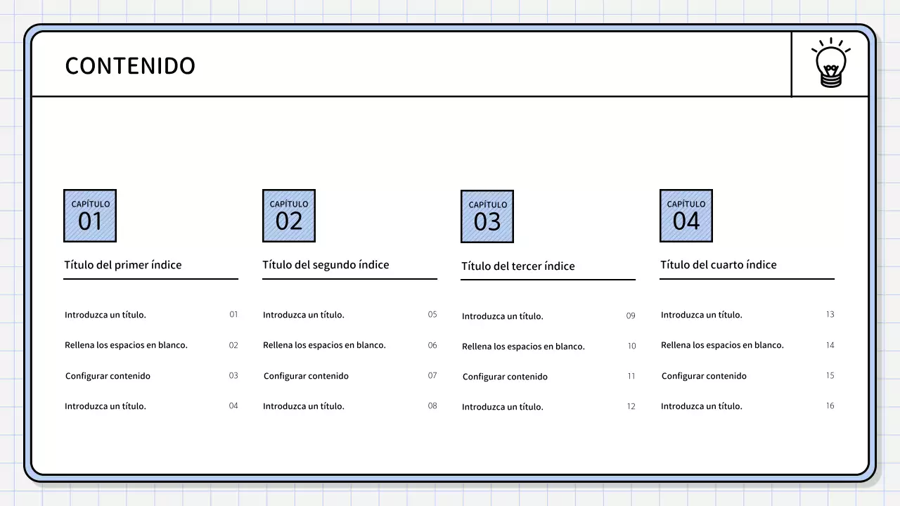 Un sencillo informe de síntesis de color azul claro
