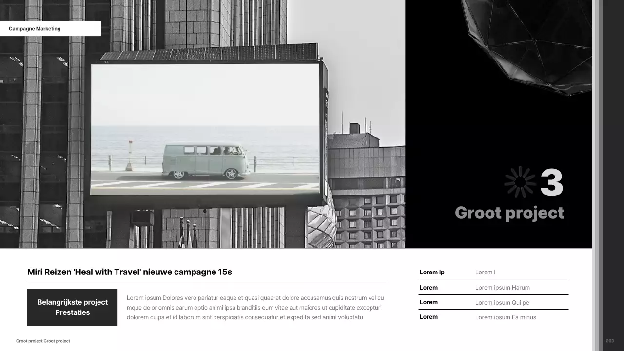 Minimalistische zwart-wit carrière marketeer portfolio