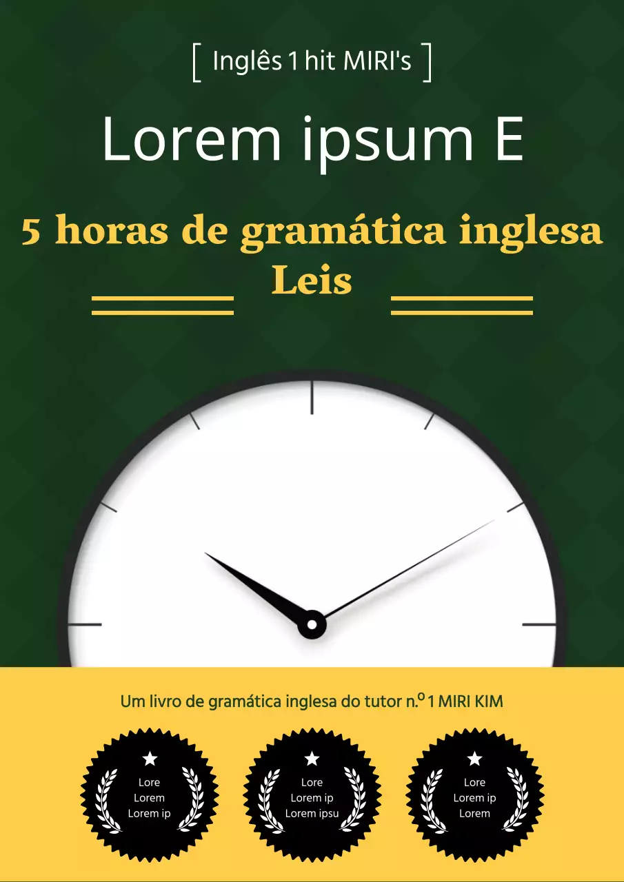 Capa elegante de gestão do tempo em verde e amarelo