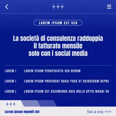 Semplice promozione di consulenza sui social media in bianco e blu