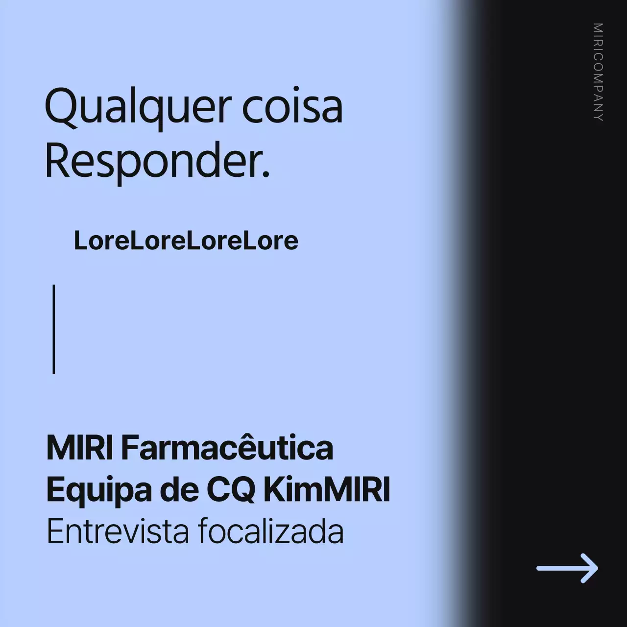 Informação minimalista para entrevista de emprego em azul claro e preto