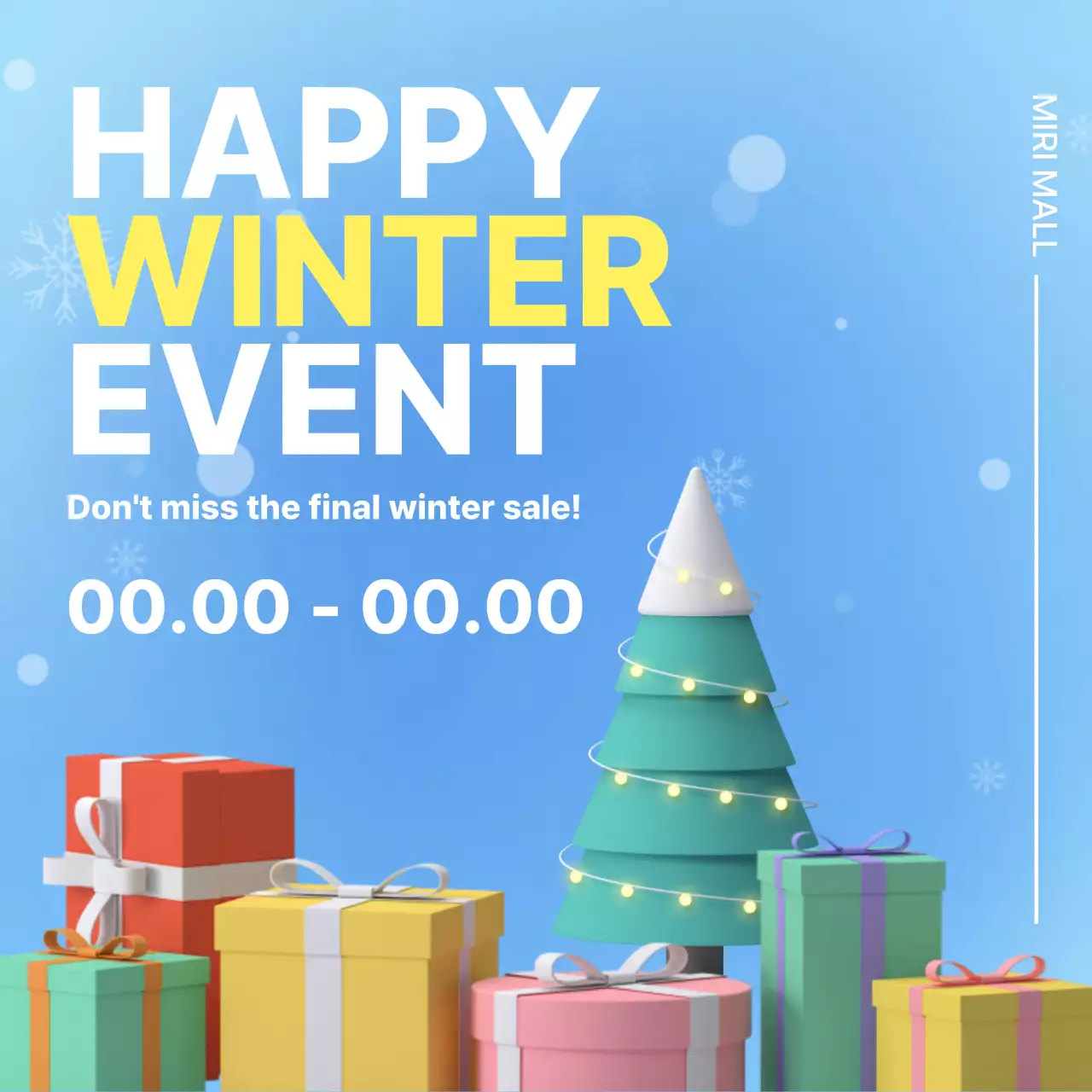 Blue Modern Winter Promotion Social Media Post