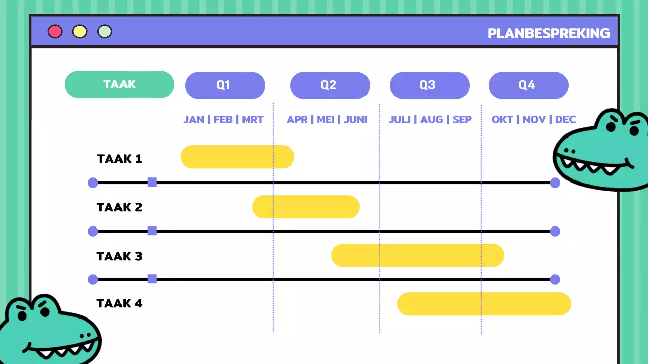 Geel en paars trendy marketing studie aantekeningen verslag