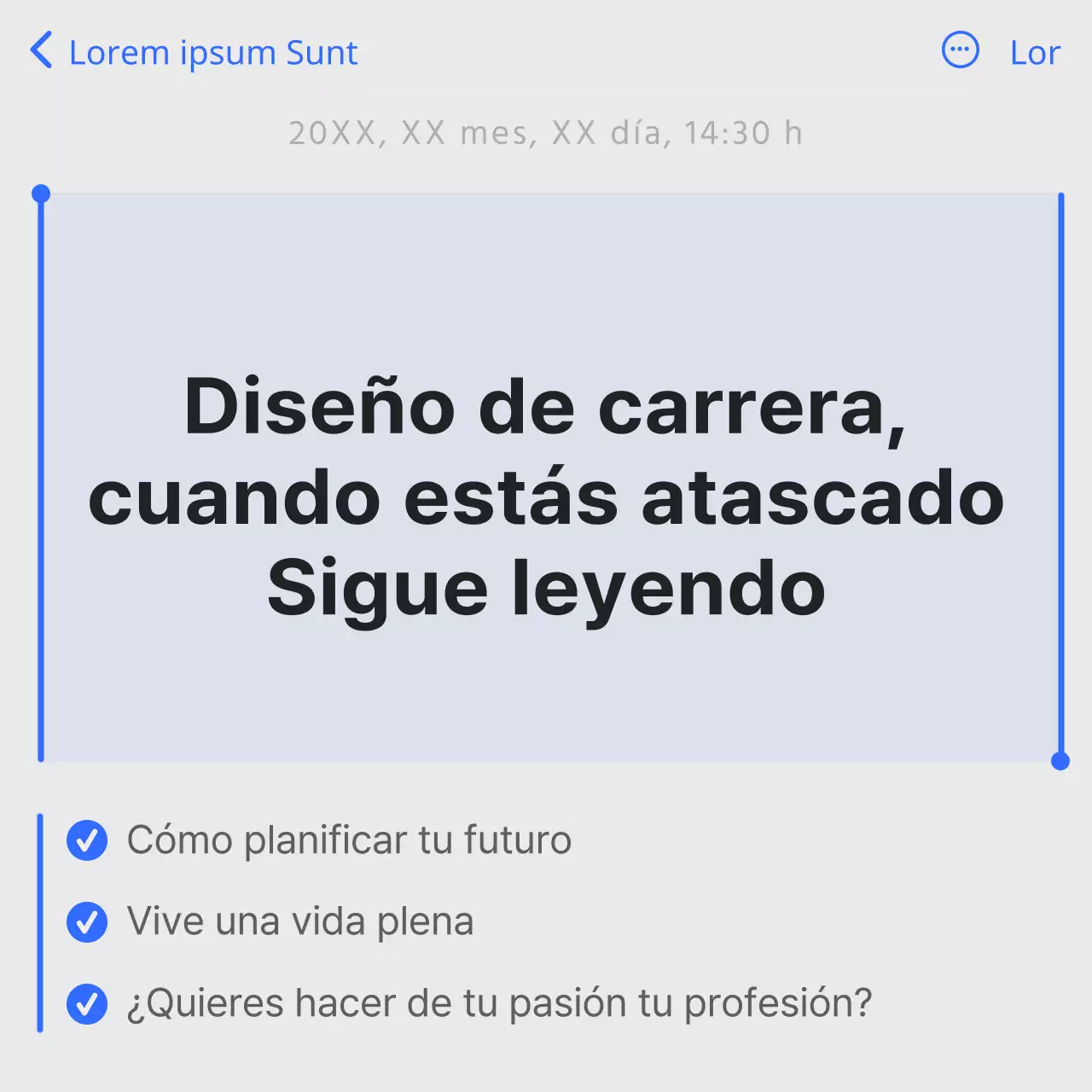 Guía para diseñar una carrera sencilla en blanco y azul