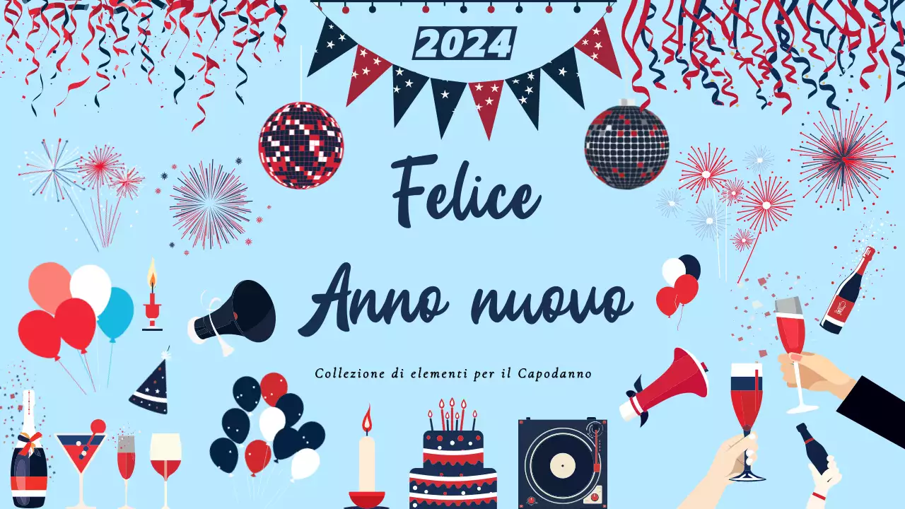 Collezione di elementi per le feste di buon anno