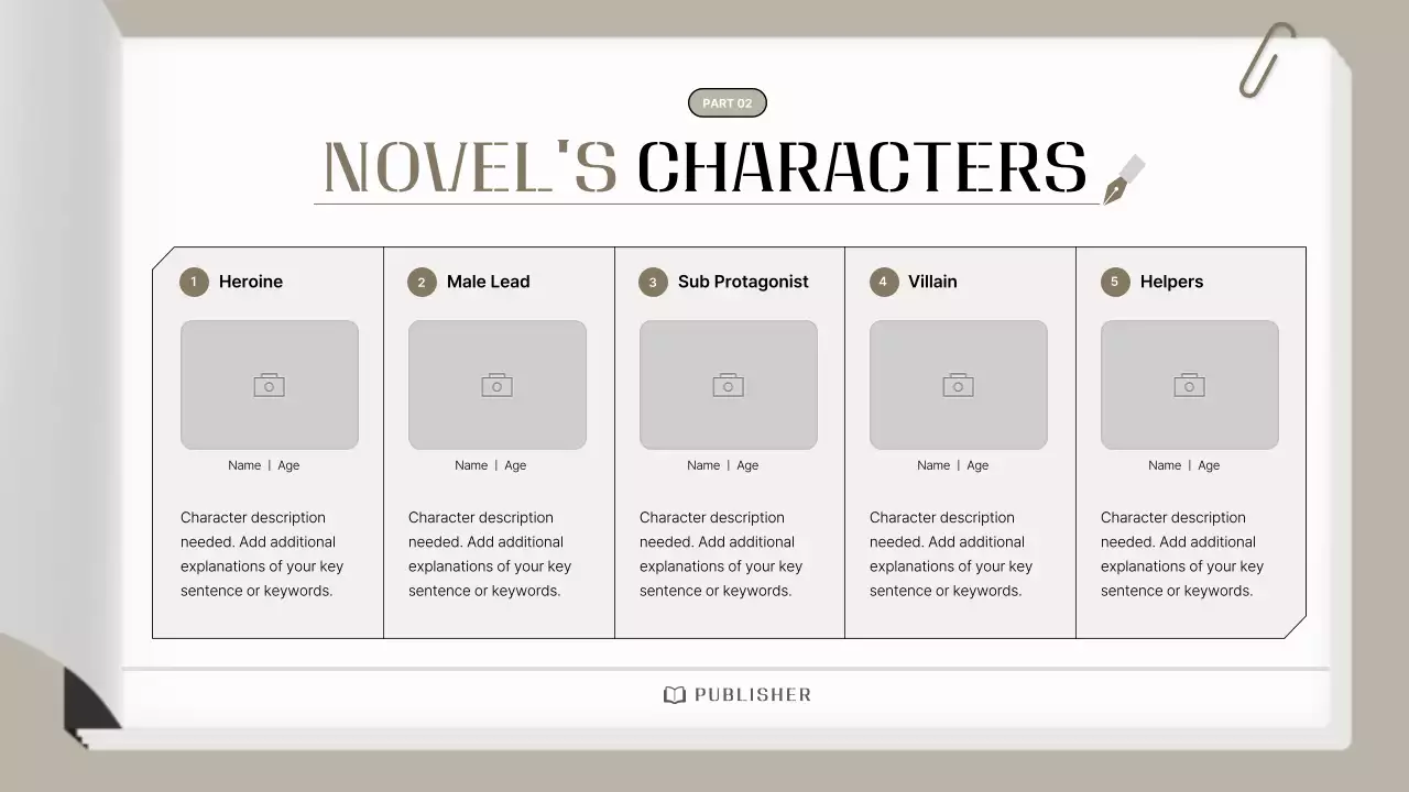 베이지색의 심플한 웹소설 출간기획서 제안서