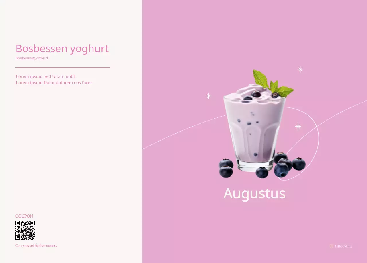 Cafékalender met aanbevelingen voor de drank van de maand