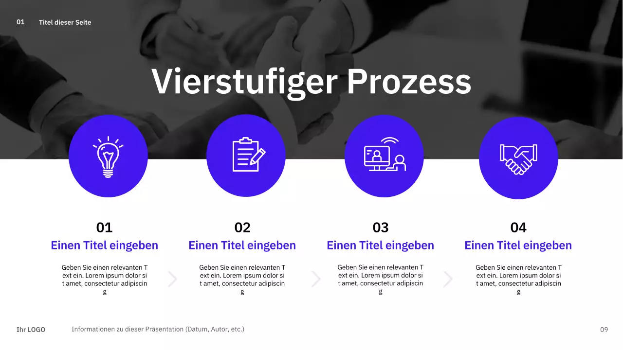 Einfache, abwechslungsreiche Layouts in Blau für die Planung