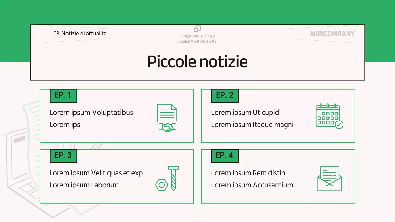 La newsletter mensile aziendale verde e moderna