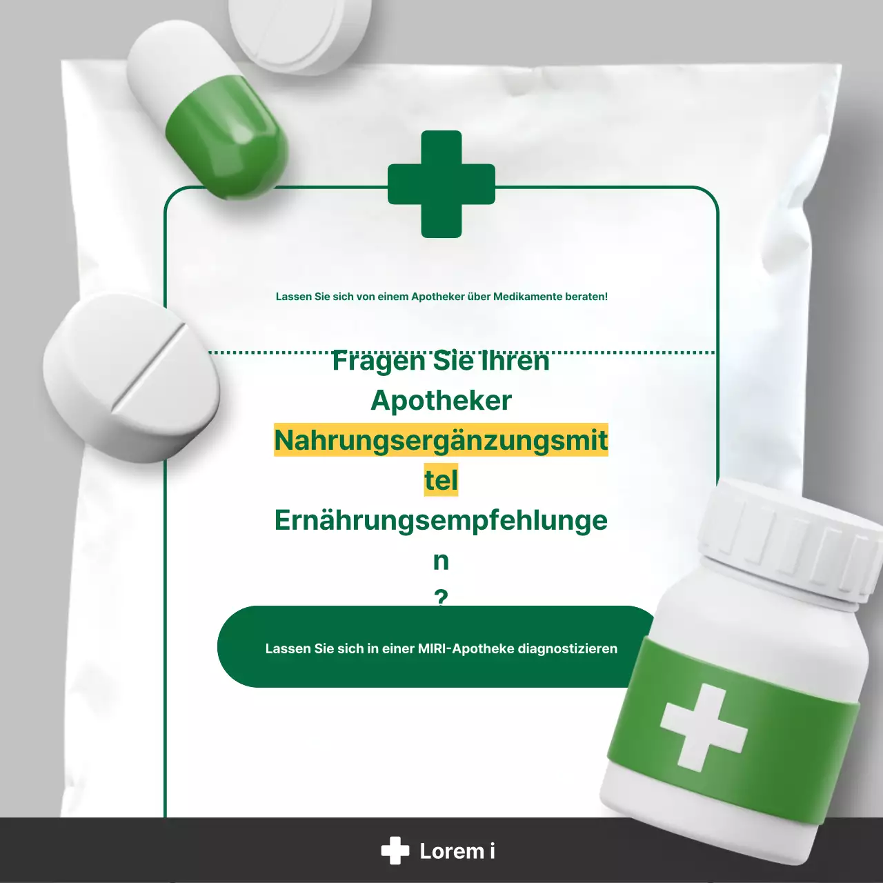 Einfache Nährwertangaben in Weiß und Grün