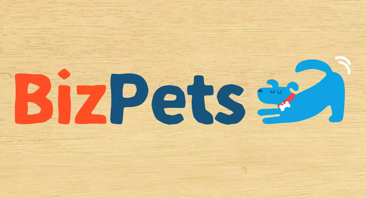 심플한 파랑색 귀여운 강아지 카페 홍보