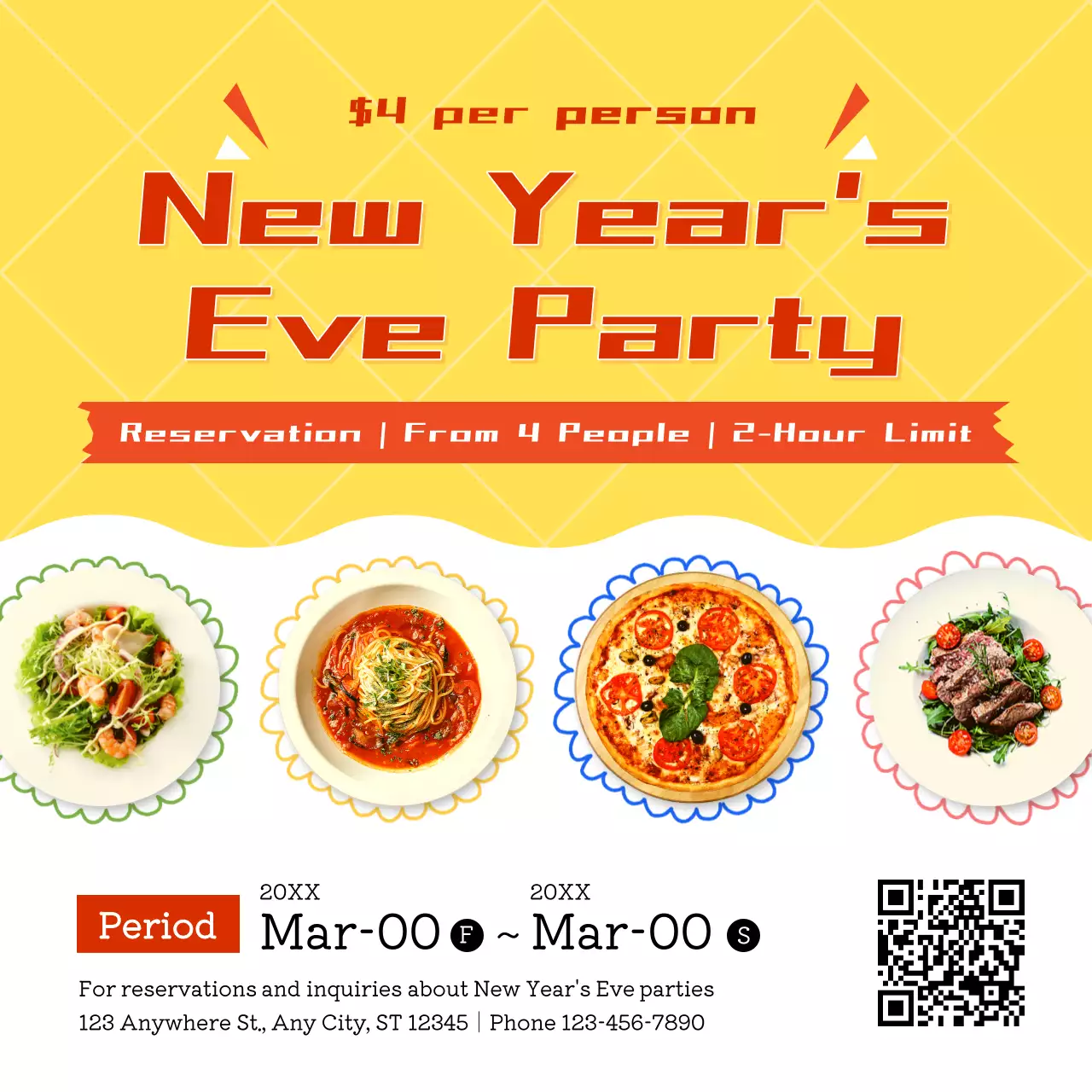 Yellow Retro Party Promotion Instagram Post