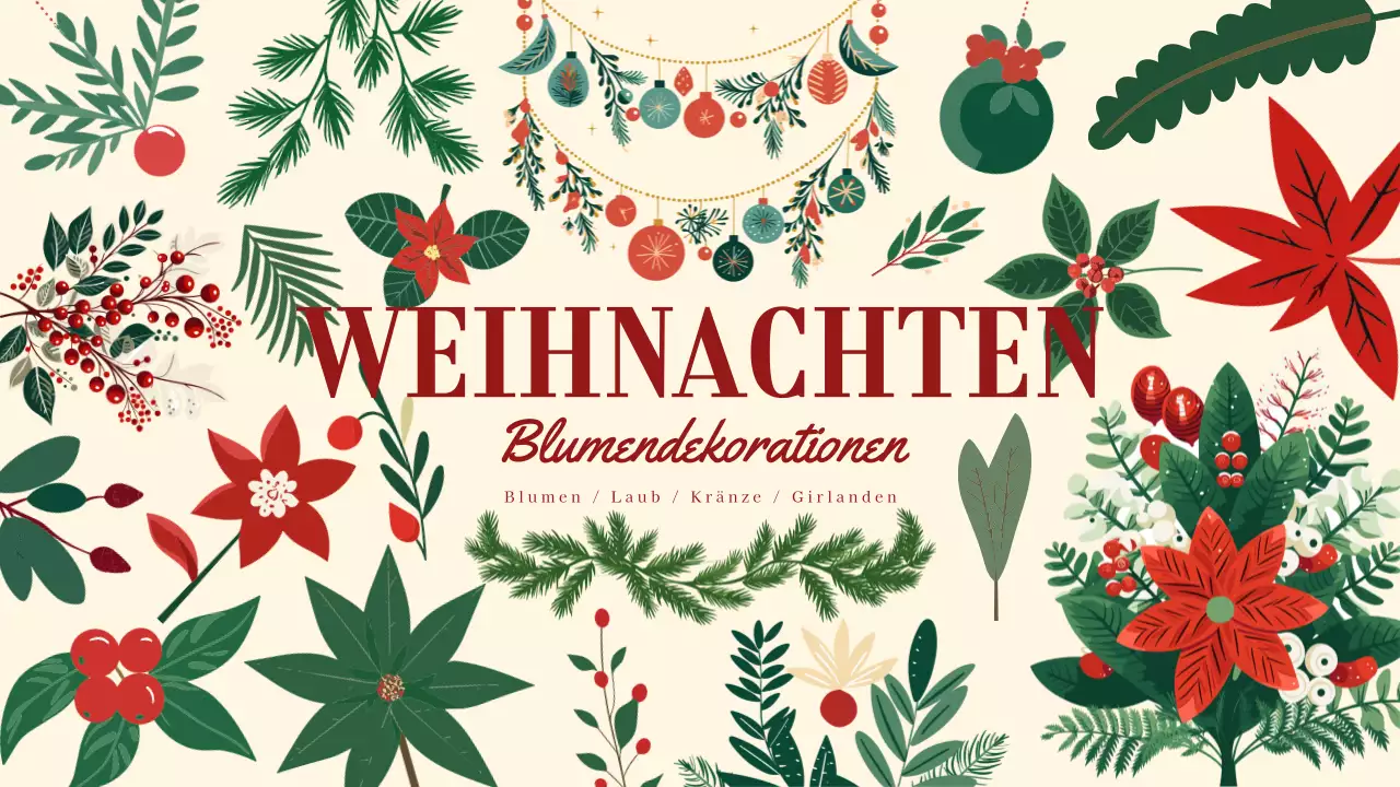 Weihnachtliche Dekorationselemente Diasammlung