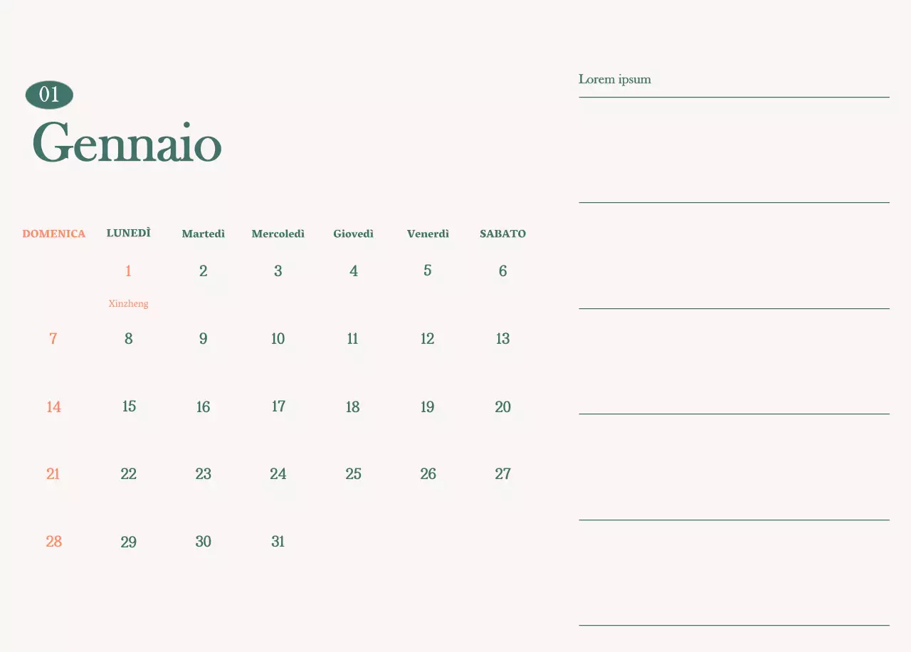 Calendario dei bar con i consigli per le bevande del mese