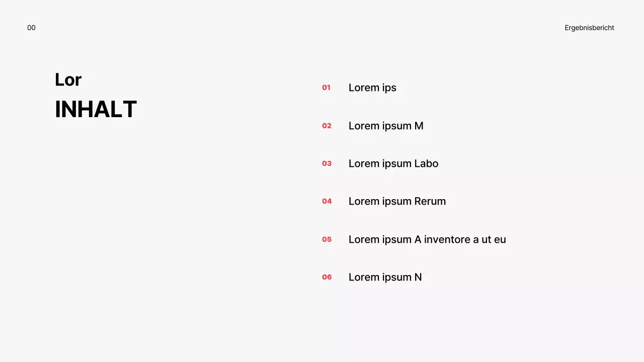 Einfacher Leistungsbericht zum Jahresende mit roten Akzenten