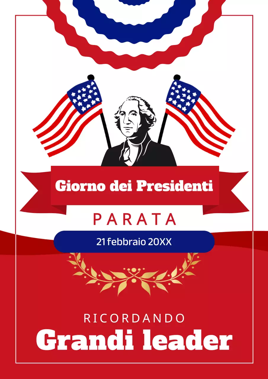 Promuovere la parata classica del Giorno del Presidente rosso e blu