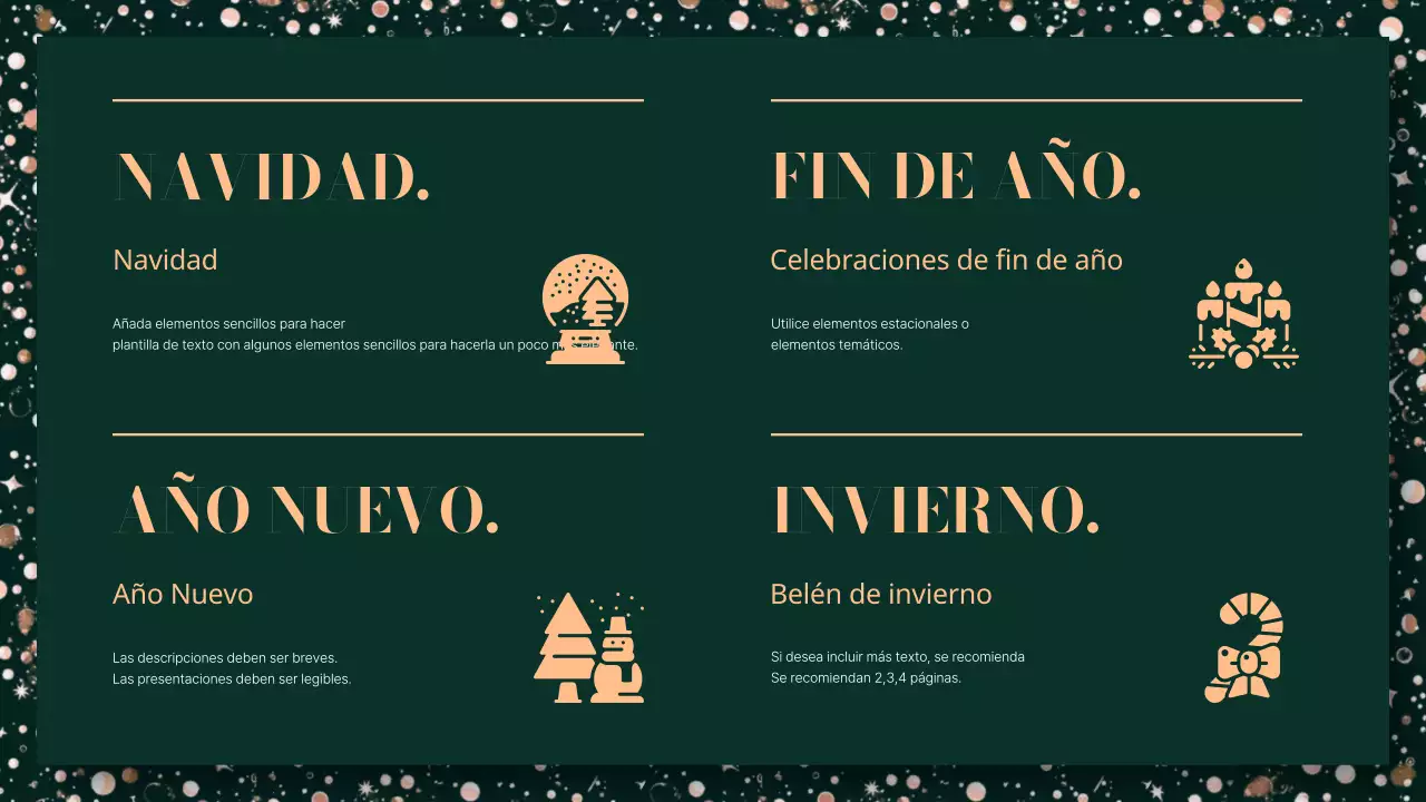 Presentación de concepto navideño con clase sobre fondo caqui