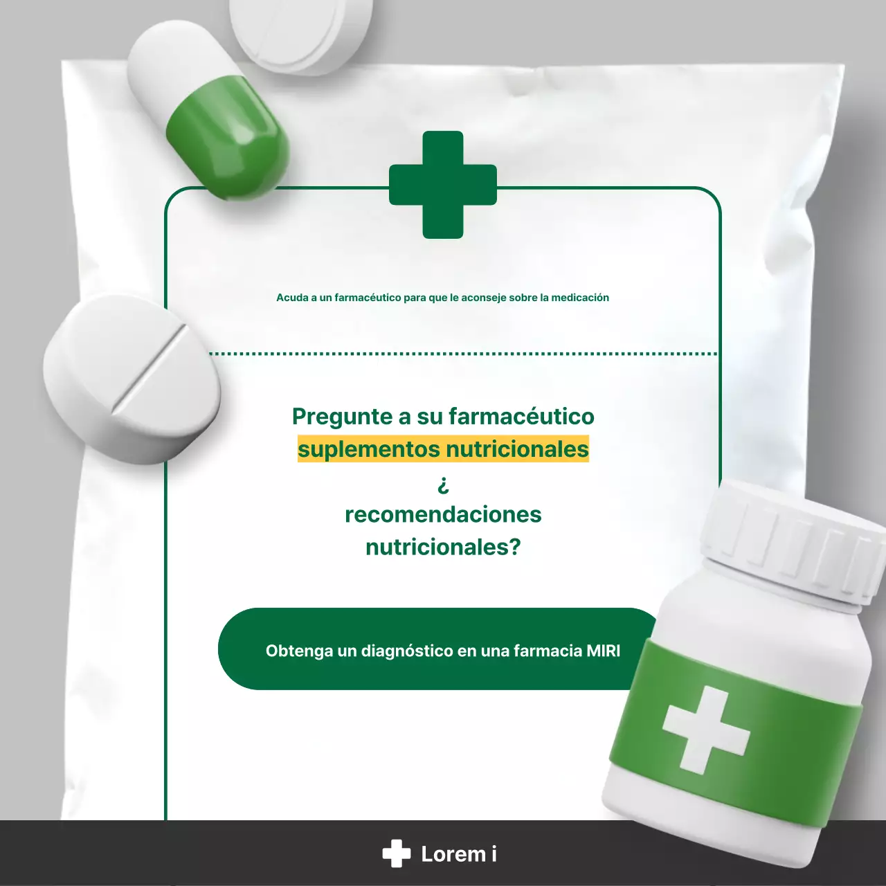 Información nutricional sencilla en blanco y verde