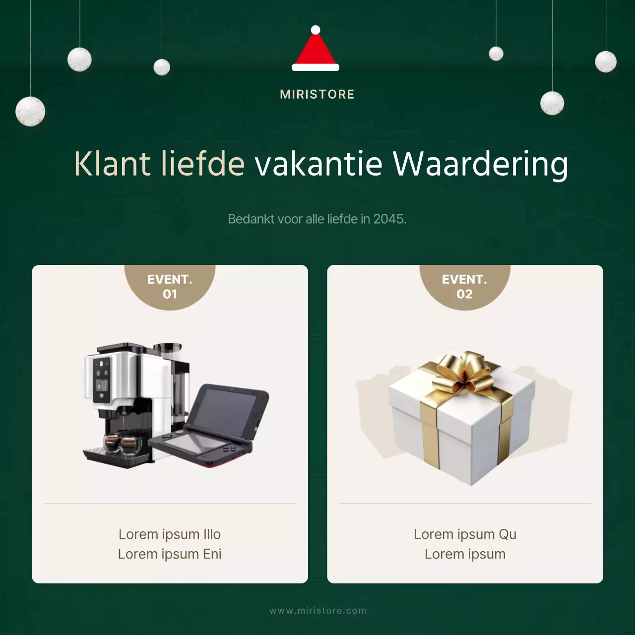 Een rood met groene kerstmarketingopdracht