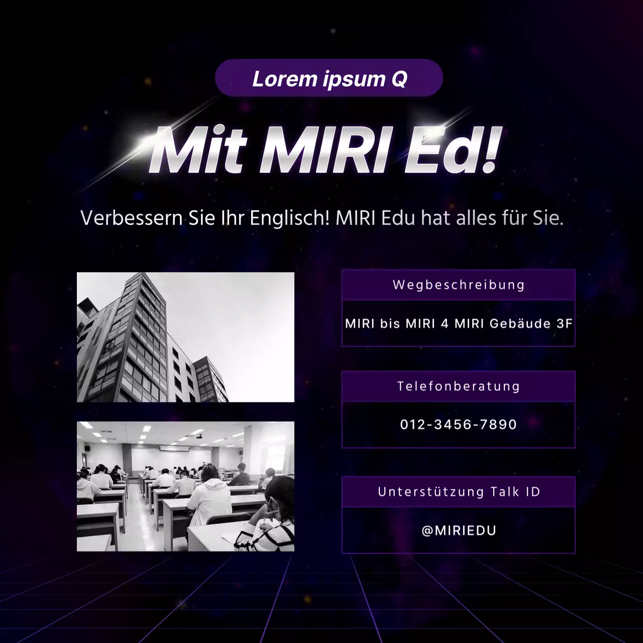 Werben Sie für die "Back-to-School"-Angebote von purple cyber