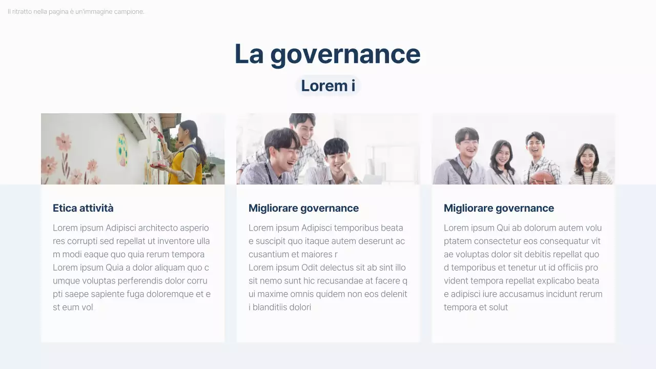 Un semplice rapporto ESG in blu navy e blu chiaro