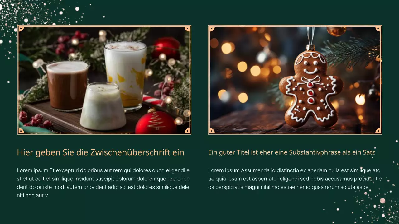 Elegantes Weihnachtskonzept auf einem khakifarbenen Hintergrund