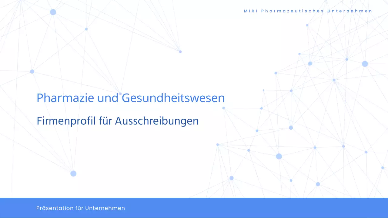 Modernes pharmazeutisches Gesundheitswesen - Ausschreibungsvorschlag in Weiß und Blau