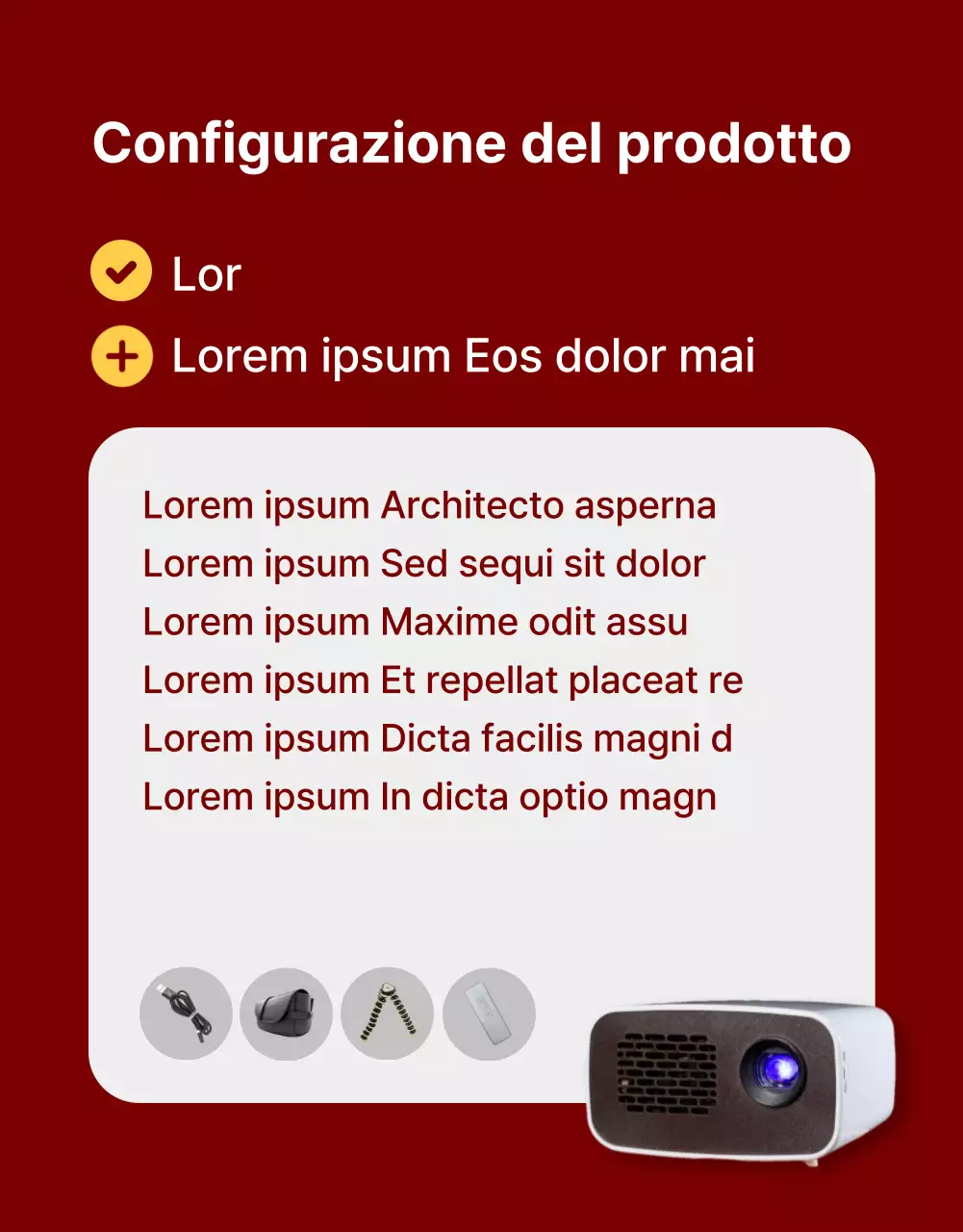 Rosso, semplice descrizione del prodotto elettronico