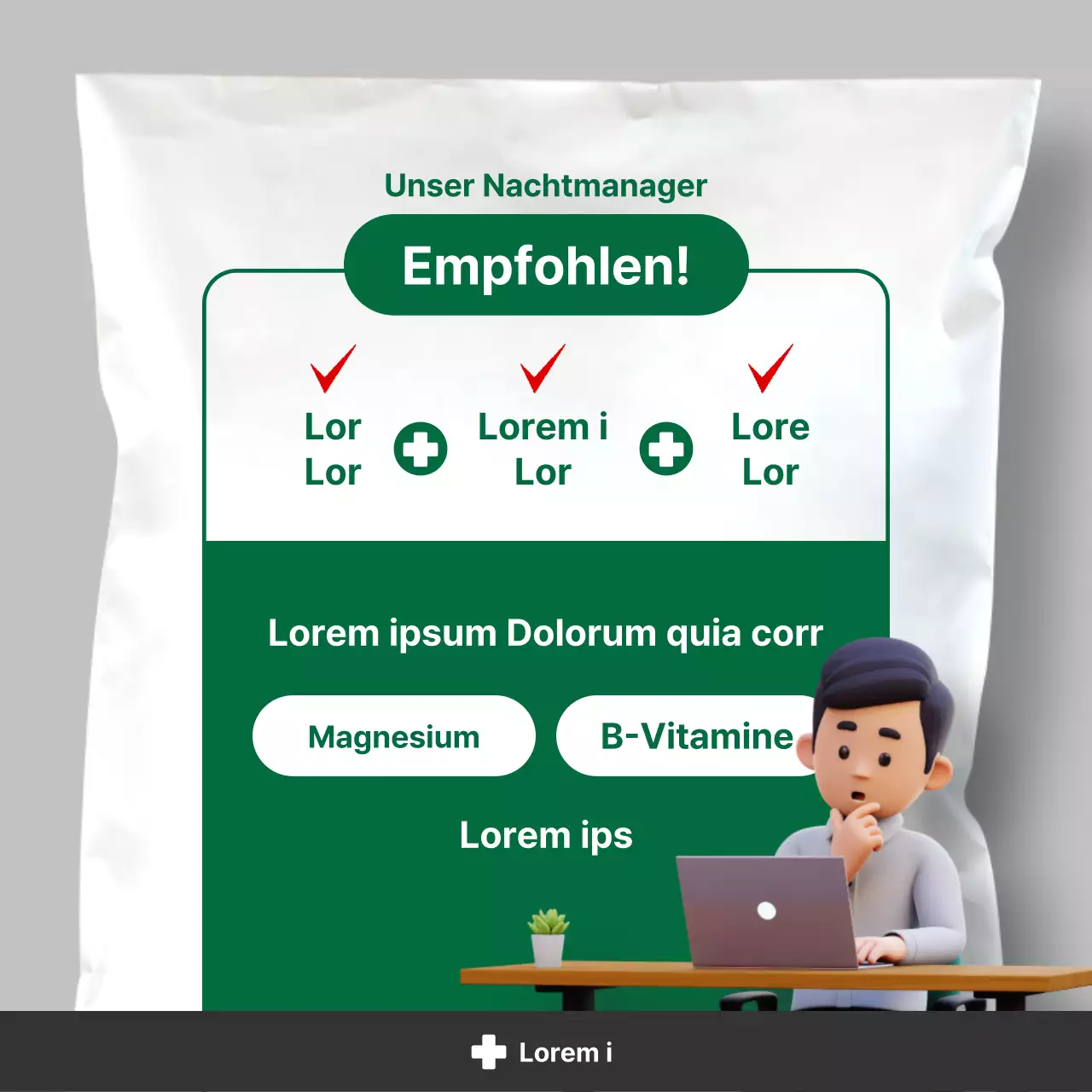 Einfache Nährwertangaben in Weiß und Grün