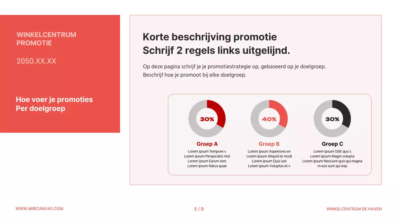 Een eenvoudige oranje en zwarte promotieslip