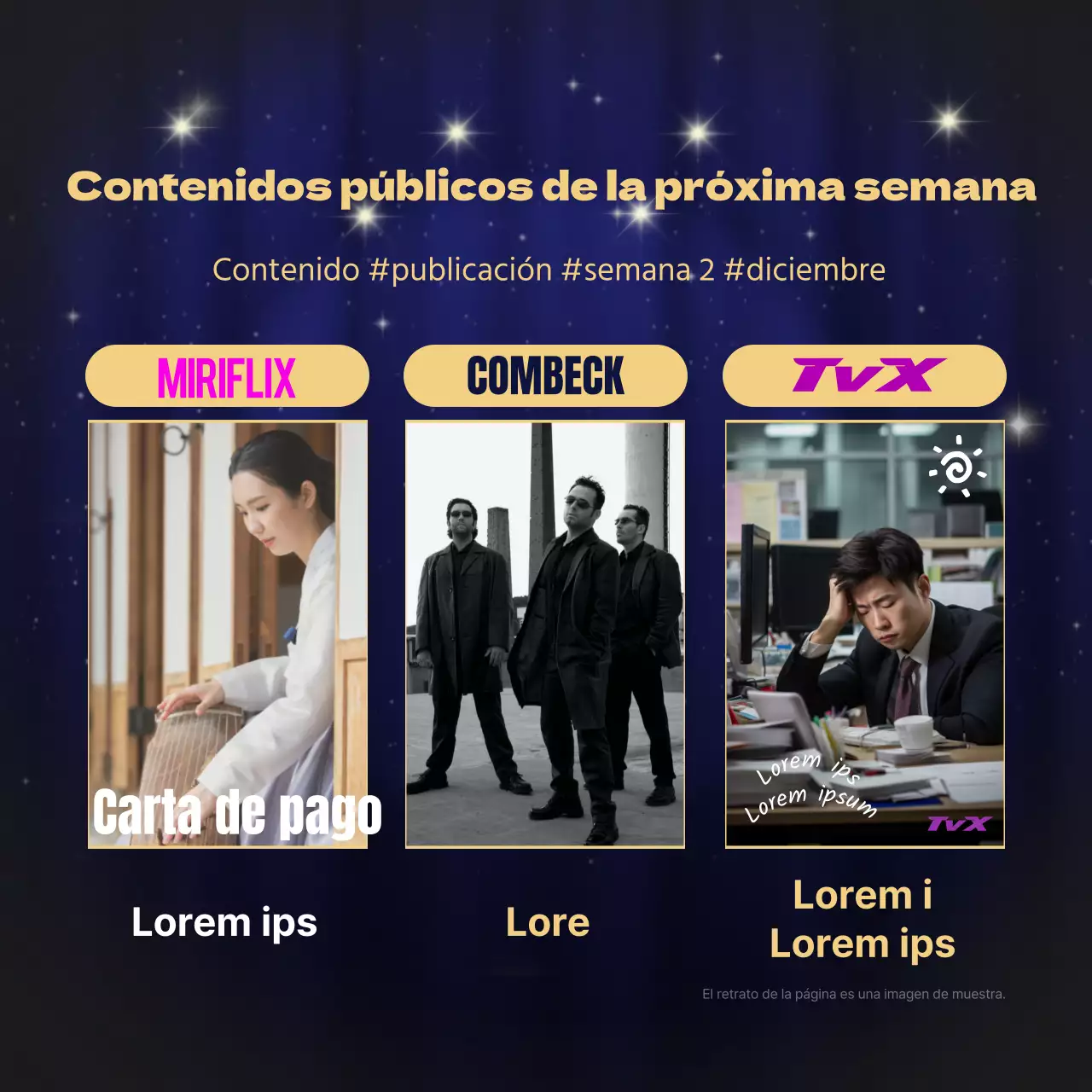 Lujoso contenido en oro y azul marino Información de fin de año