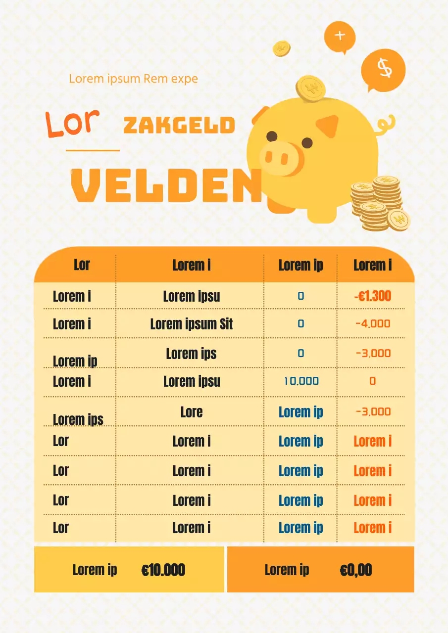 Eenvoudige gele zakboek invoerplanner