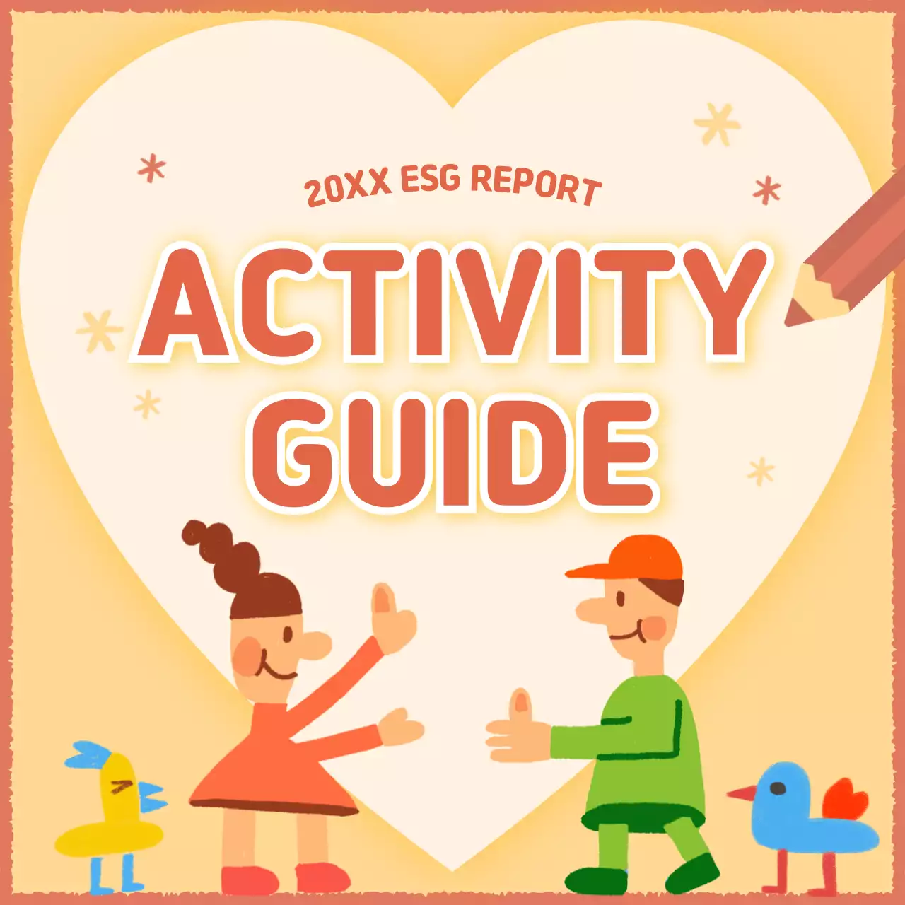 오렌지 플레이풀 액티비티 가이드 소셜 미디어 포스트