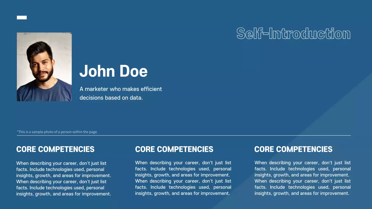 블루 프로페셔널 커리어 포트폴리오 프레젠테이션