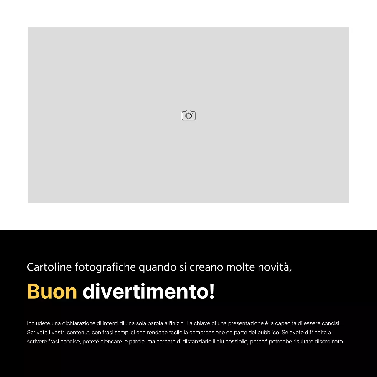 Promuovete un layout con molte cornici semplici in bianco e nero.