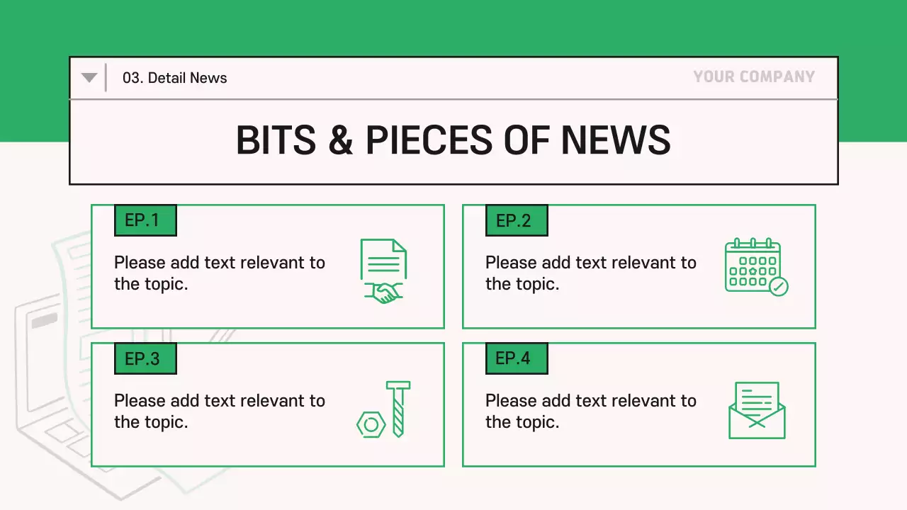 Green Minimal Company Newsletter Presentation