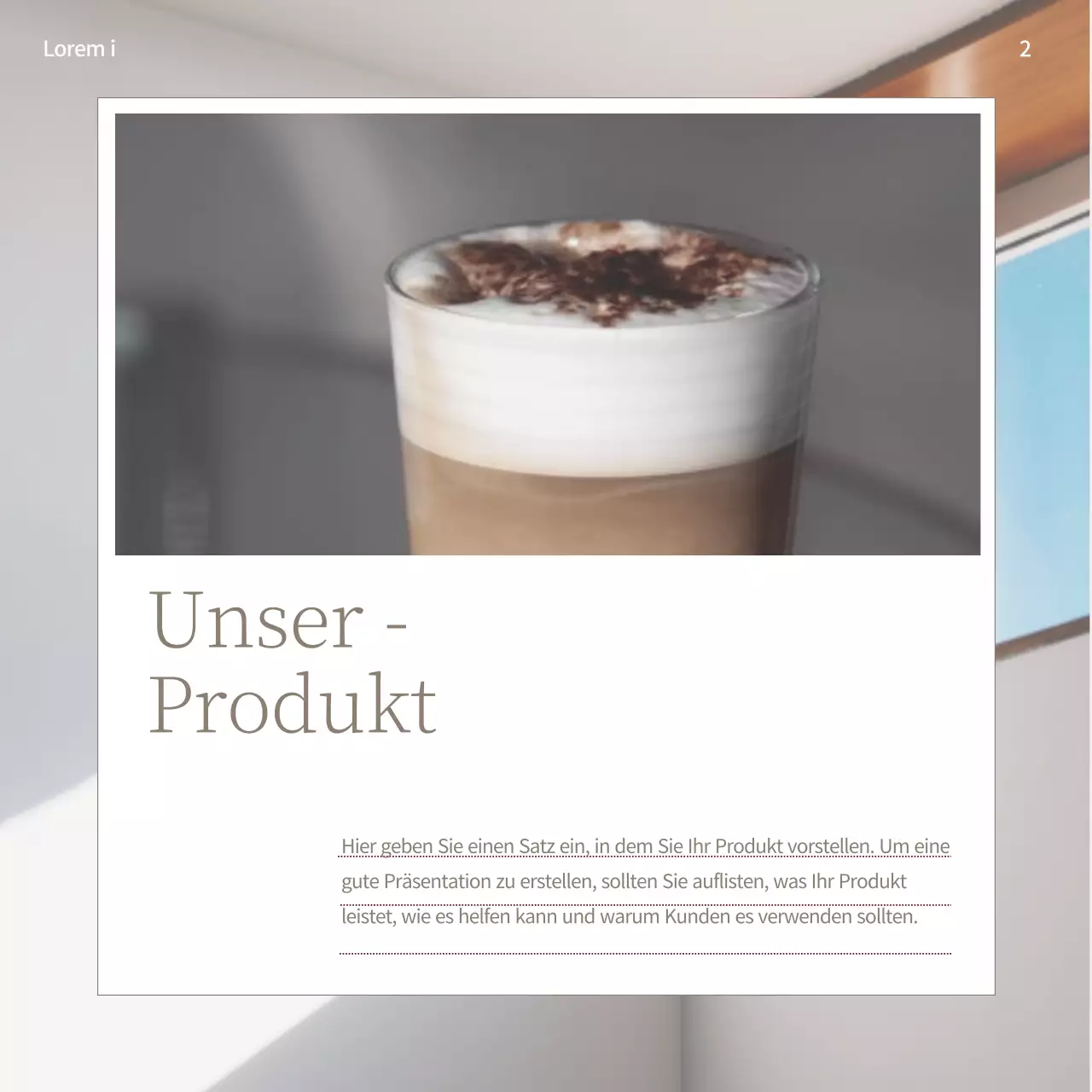 Förderung einer modernen Kaffeehausmarke in Beige und Braun