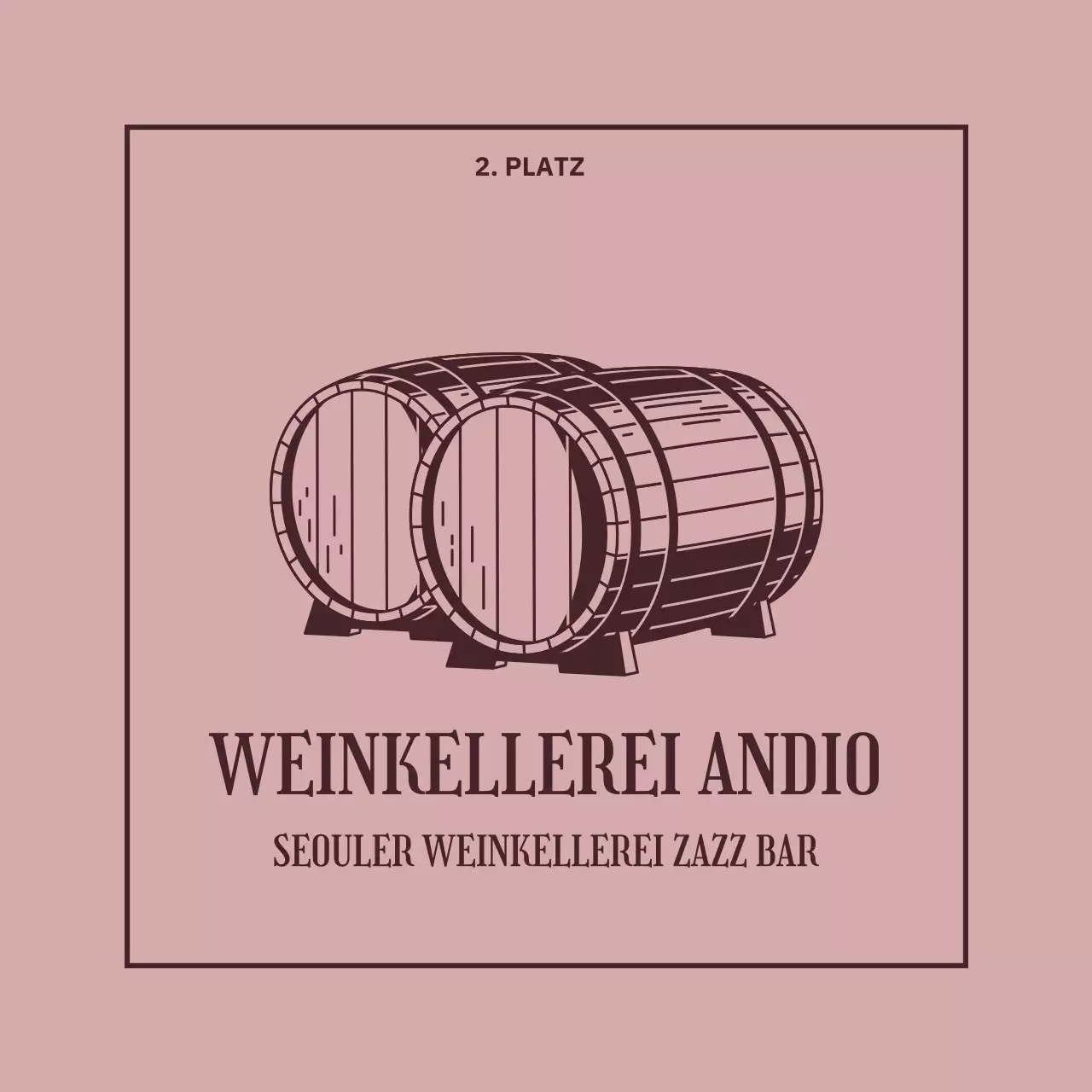 Design-Briefpapier mit einer Weinfass-Illustration