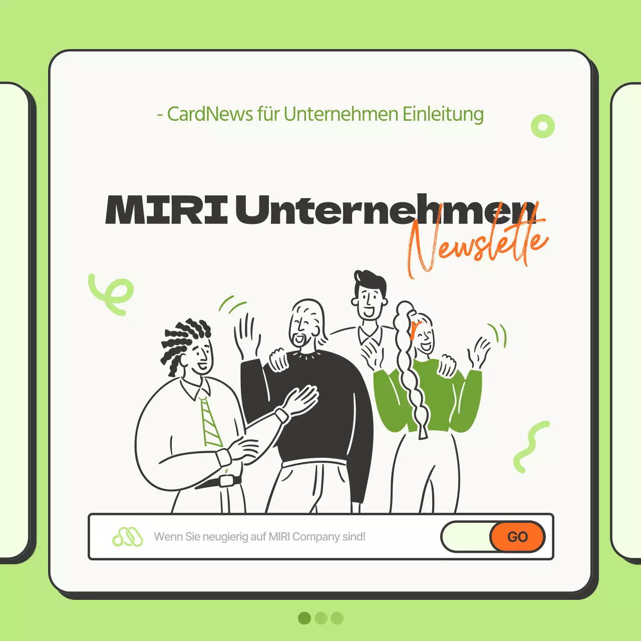 Einfache Firmenwerbung in Chartreuse und Orange