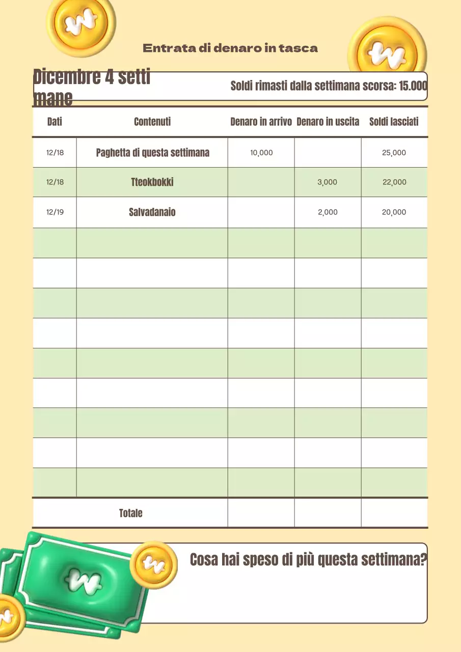 Simpatica agenda tascabile gialla e verde