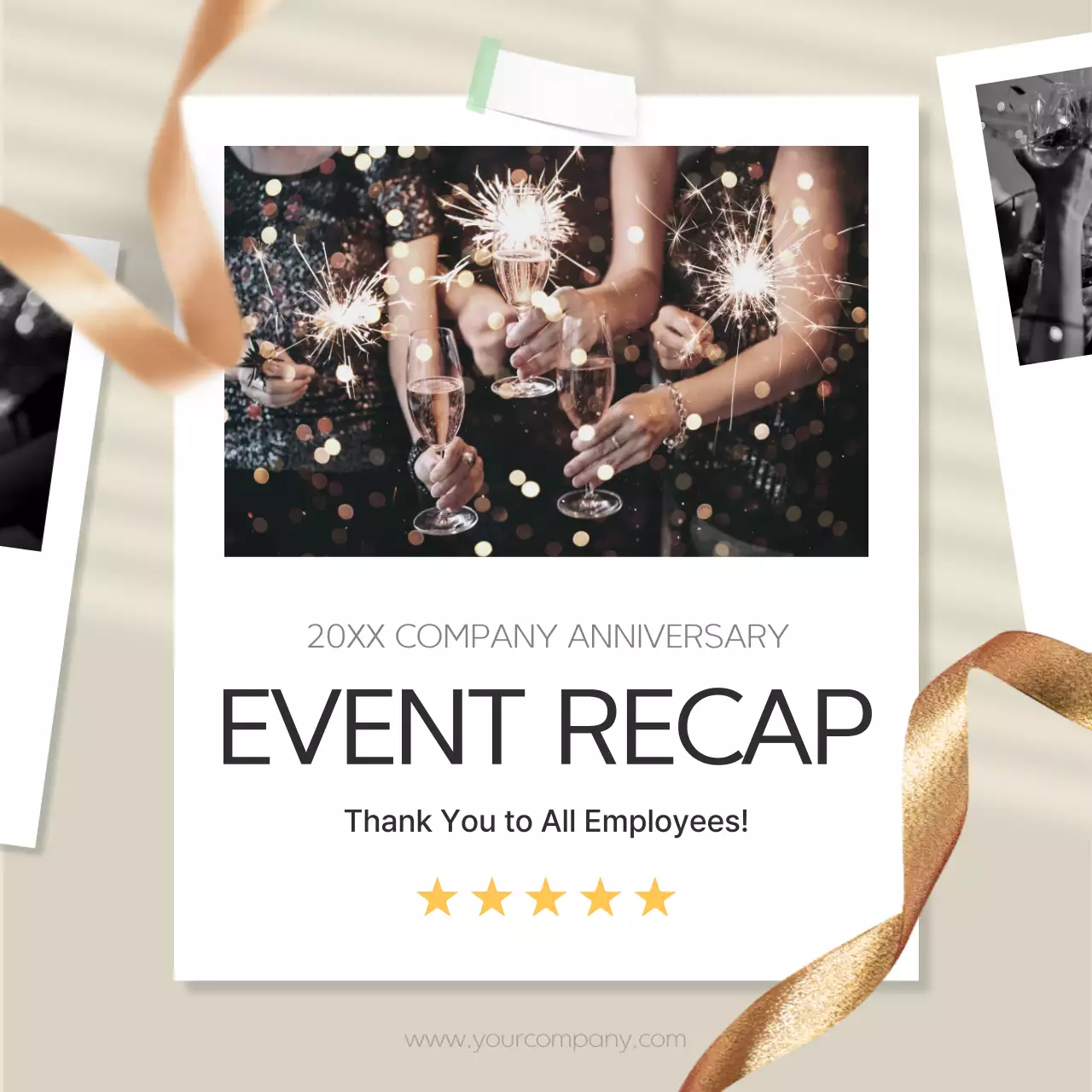 베이지 엘레강트 이벤트 공지 소셜 미디어 게시물