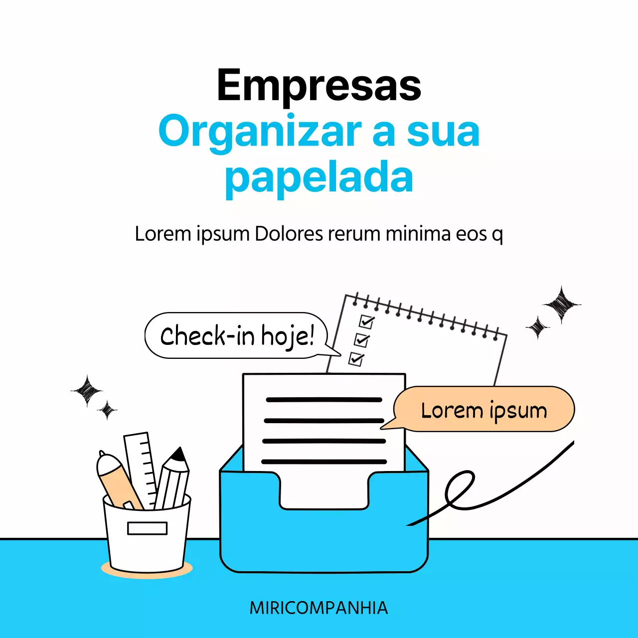  Sugestões comerciais simples em azul claro e preto