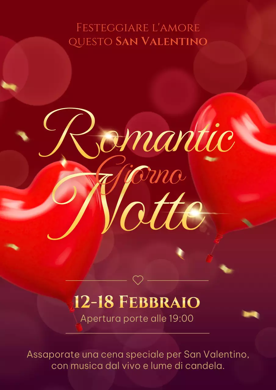 Promuovere un ristorante rosso e di lusso per San Valentino