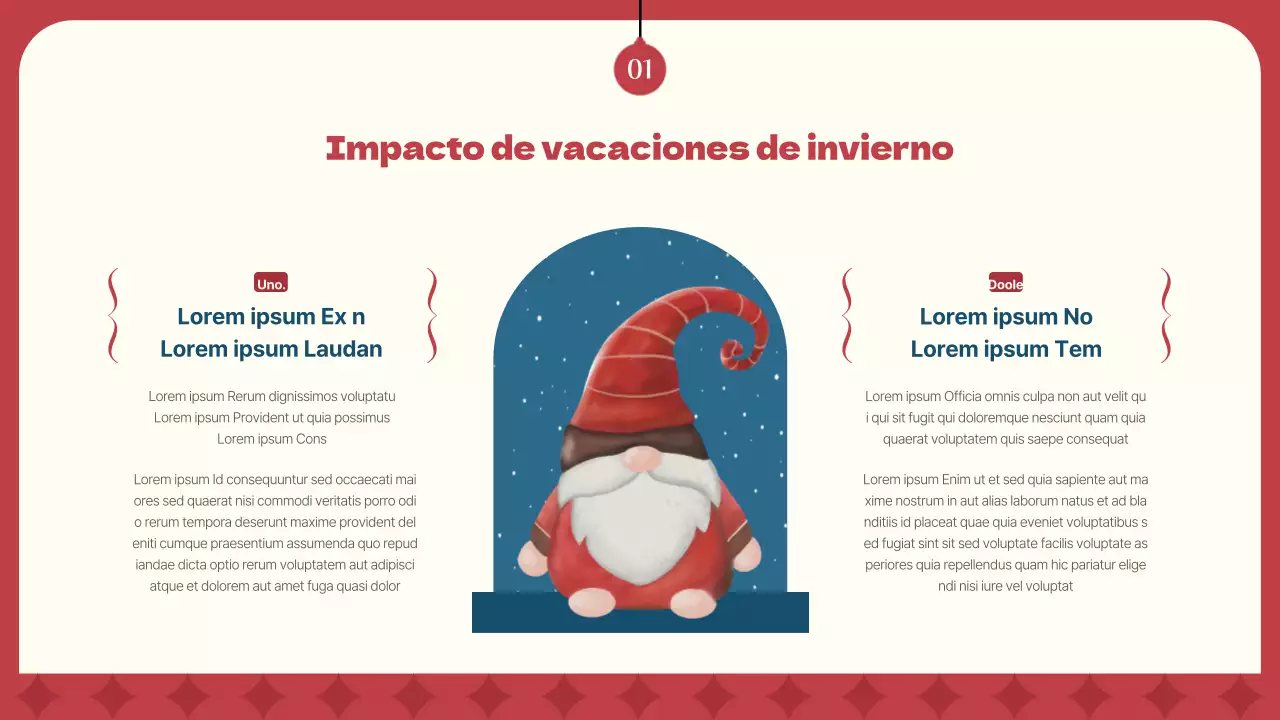 Curso intensivo de invierno en rojo y azul marino