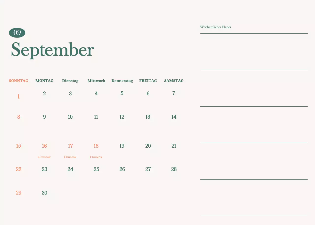 Cafe-Kalender mit Empfehlungen für das Getränk des Monats