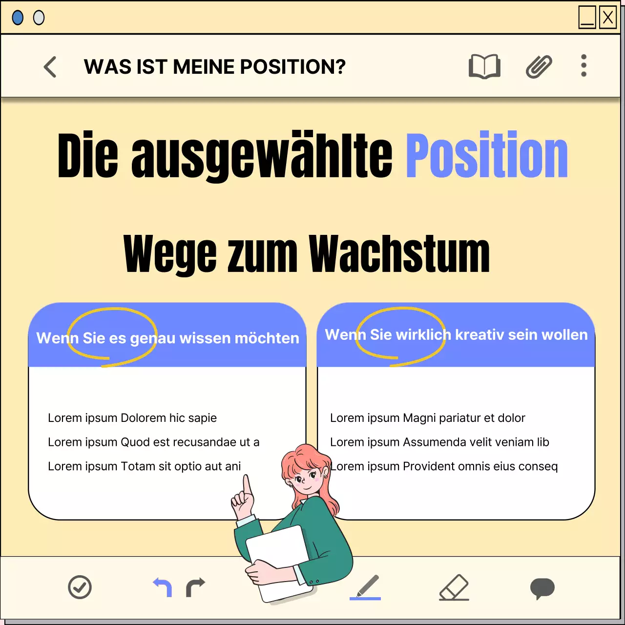 Ein Leitfaden für die Karriereplanung mit einem gelben, kitschigen Notizblockkonzept