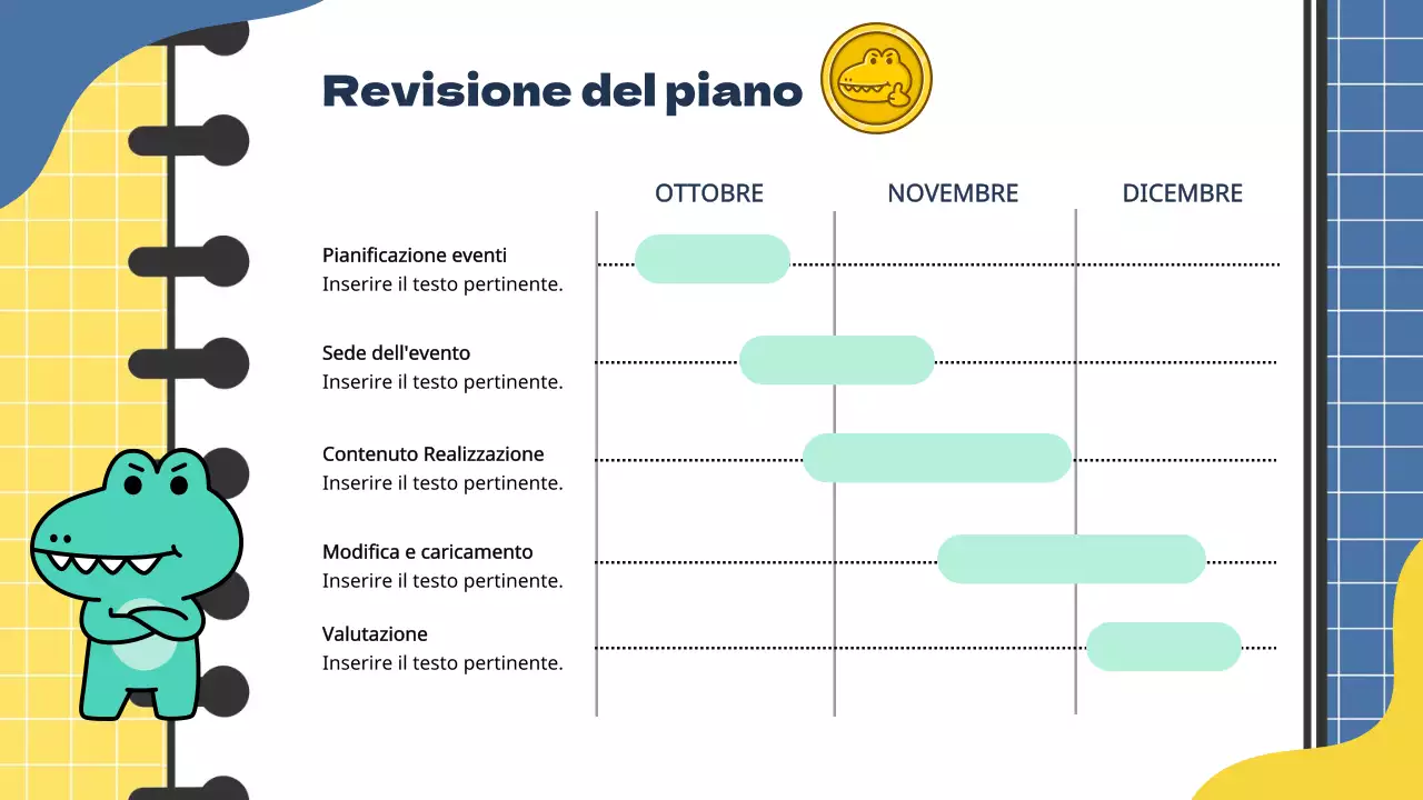 Relazione sugli appunti di marketing di tendenza blu e gialla
