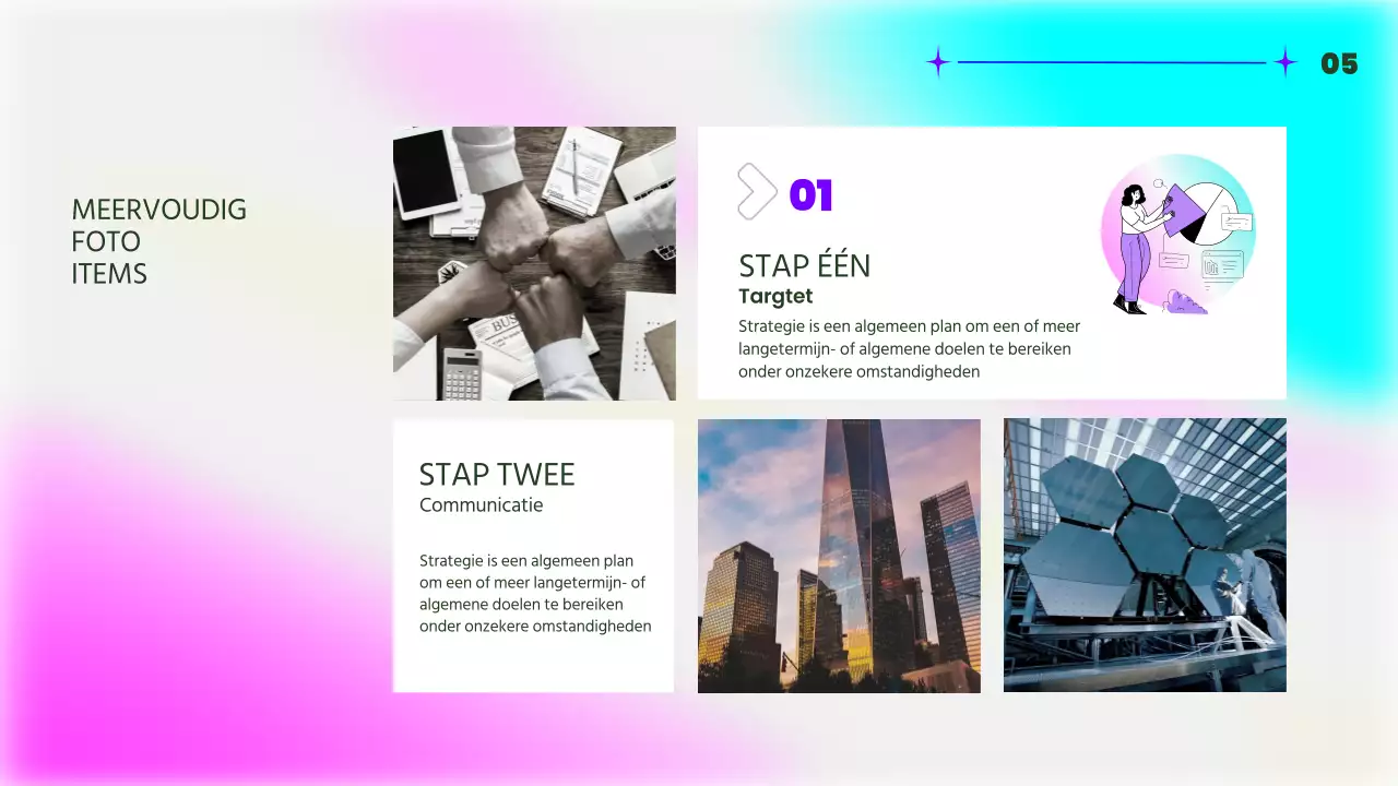 Roze en fluorescerende trendy lay-outrapport met meerdere pagina's