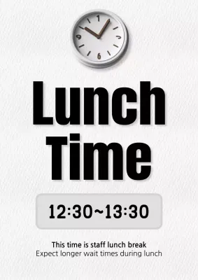 White Simple Lunch Notice Poster