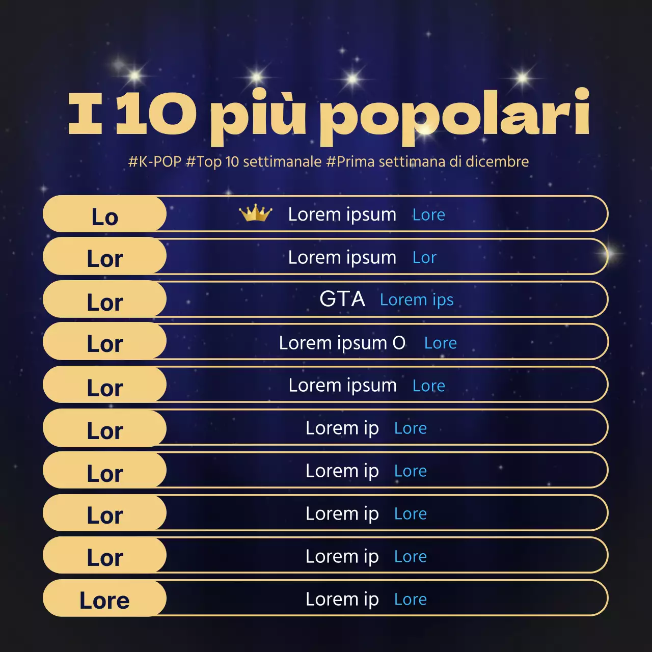 Contenuto di lusso in oro e blu navy Informazioni di fine anno